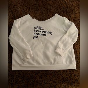 👑CREAM! Cash Rules Everything Around Me! 3X white off the shoulder sweater!👑